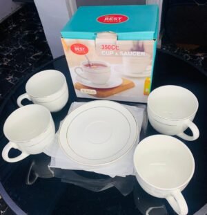 Cup And Saucer White ( 8 Pieces )